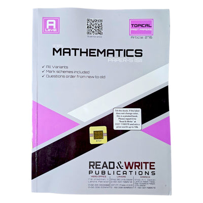 Read & Write A Levels Mathematics P-5 (S1) Topical Past Papers 276