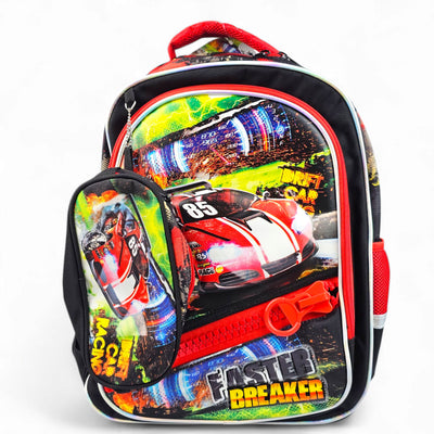 Glossy Bird Racing Car School Bag + Lunch Bag GB2609