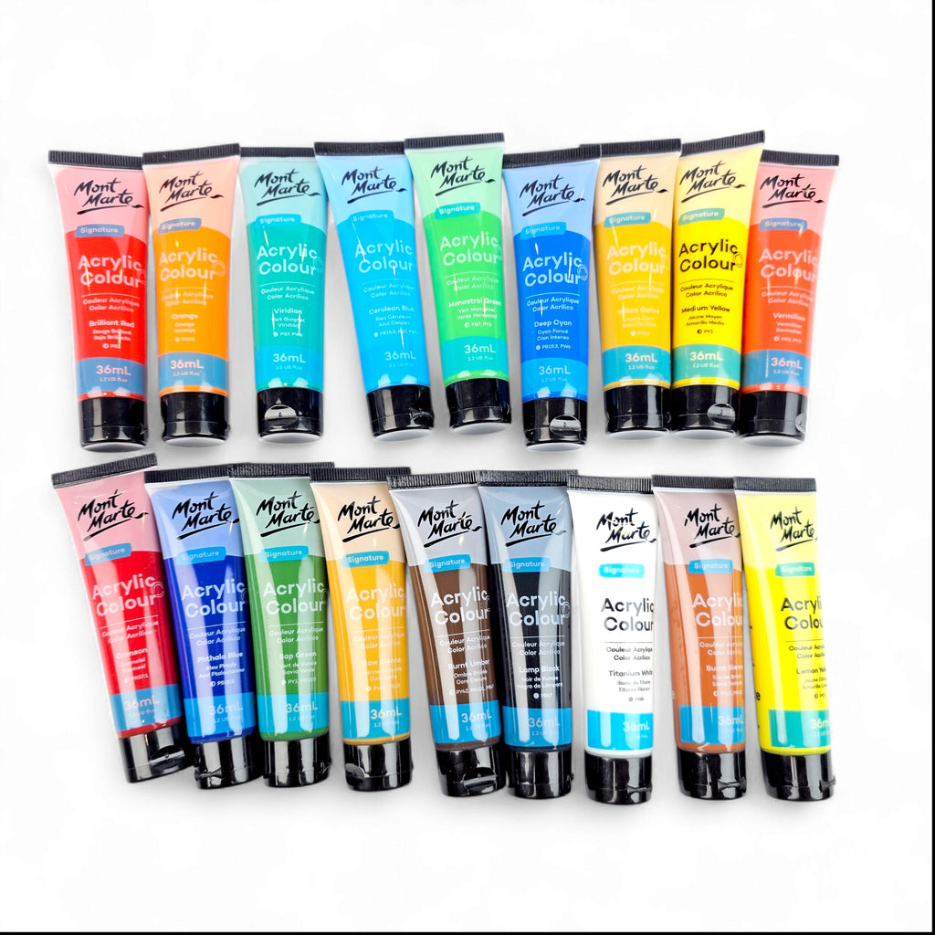 Mont Marte Acrylic Paint Set 36ml- 18 Colors
