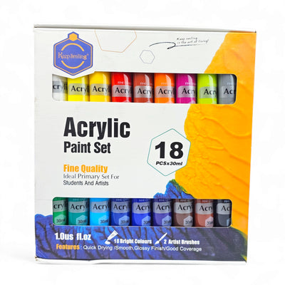 Keep Smiling Acrylic Paint Set 30ml - 18 Pcs