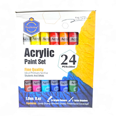 Keep Smiling Acrylic Paint Set 30ml - 24 Pcs