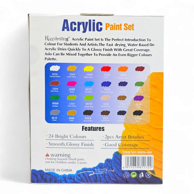 Keep Smiling Acrylic Paint Set 30ml - 24 Pcs