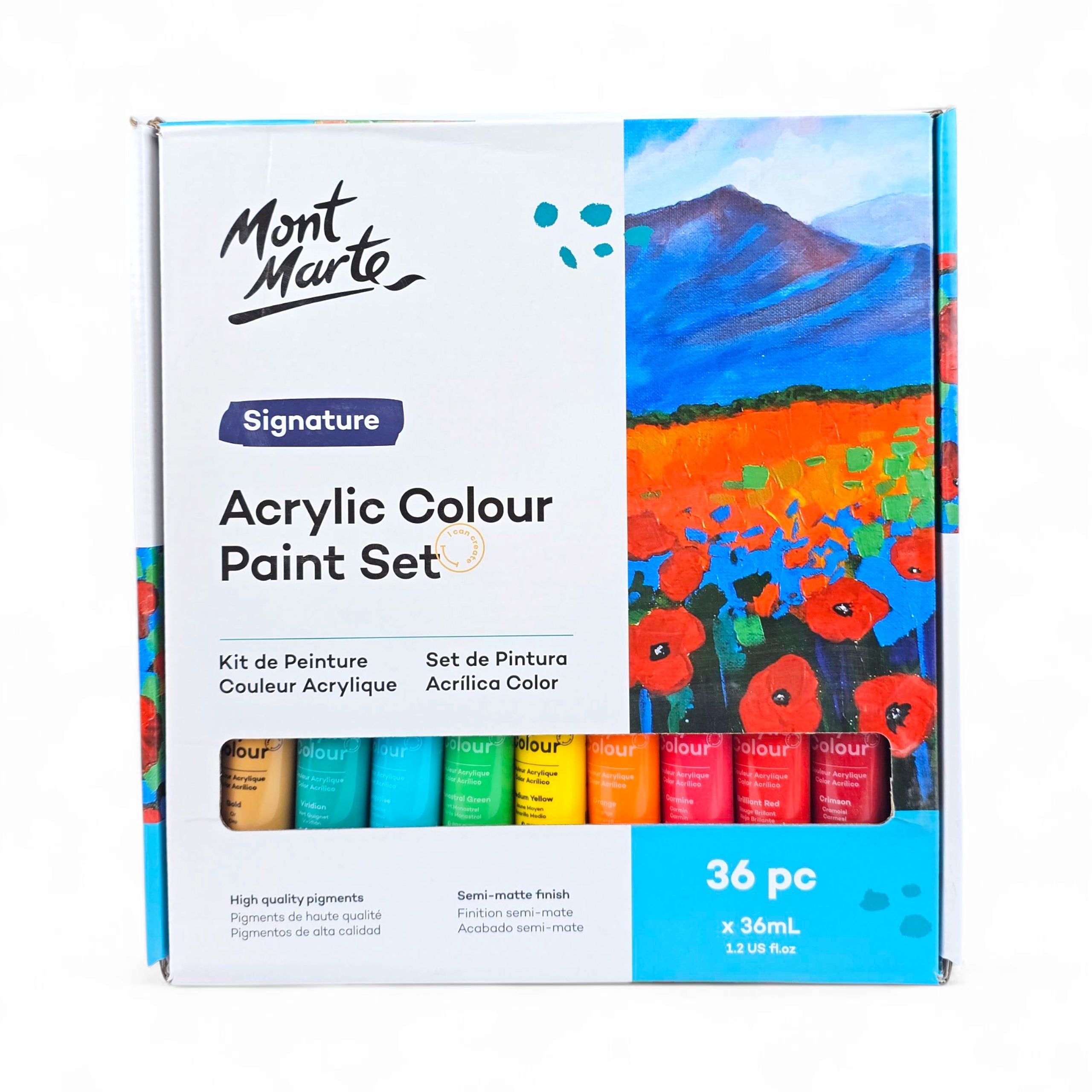Mont Marte Acrylic Paint Set 36ml - 36 Pcs