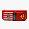 Delightful character pencil case/pouch for kids. Supper Men character for boys. Made with high-quality and durable materials. Spacious interior with compartments and pockets for storage.