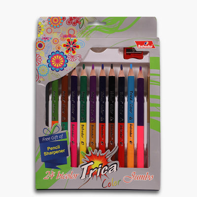 Bahadur Jumbo Trica 24 Bicolor with Sharpener