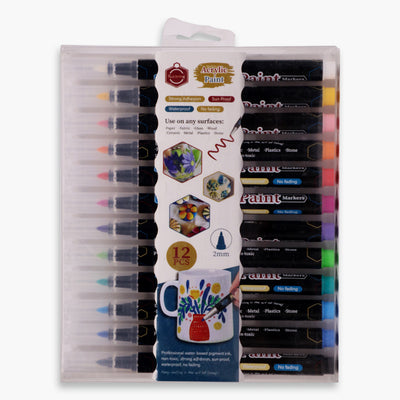 Keep Smiling Acrylic Paint Marker 2mm - 12 Pcs