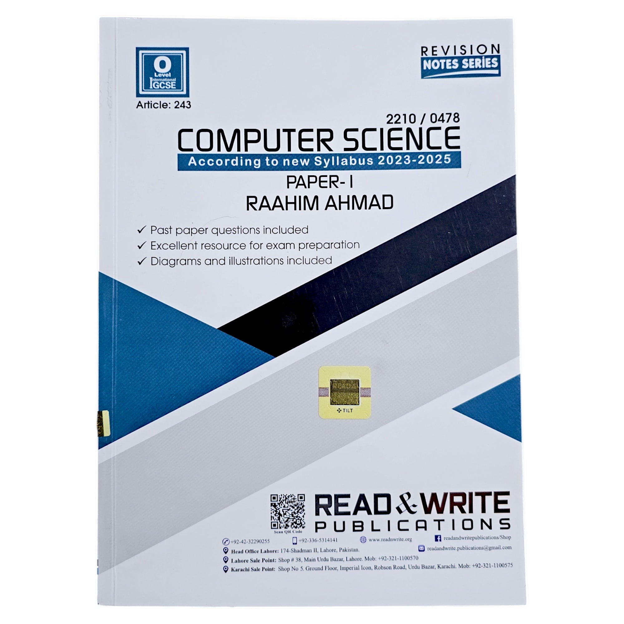 Read & Write O Levels Computer Science P-1 Past Papers 243 – ReadStore.pk