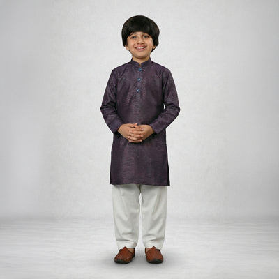 Boys Cotton Purple Kurta Pajama