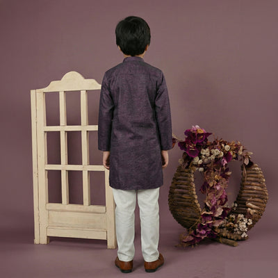 Boys Cotton Purple Kurta Pajama
