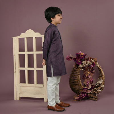 Boys Cotton Purple Kurta Pajama