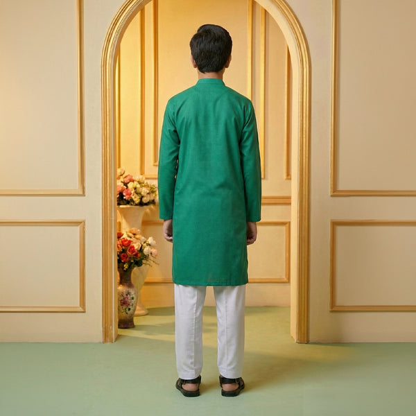 Boys Cotton Green Kurta Shalwar