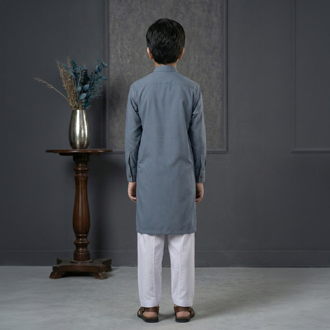 Boys Wash & Wear Z Grey Kurta Pajama