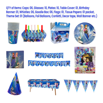Frozen Themed Birthday Party Set - Complete 10-Item Box for Magical Celebrations