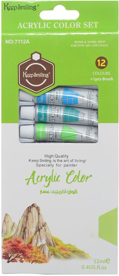 Keep Smiling Acrylic Color 12ml - 12 Pcs