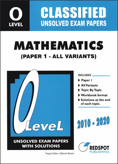 Redspot O Level Classified Mathematics P1-All Variants