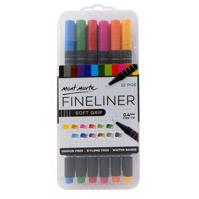 Mont Marte Fineliner Soft Grip 0.4mm 12pcs