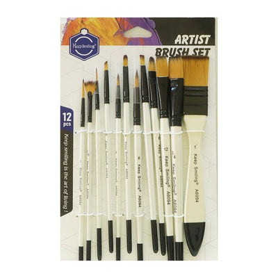 keep Smiling Artist Brush Set- 12 Pcs A 6094