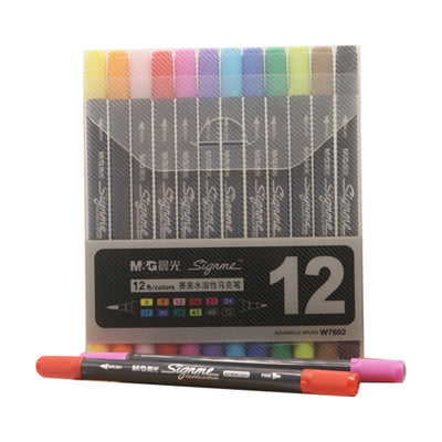 M&G Signme Dual Tip Watercolor Brush Marker- 12