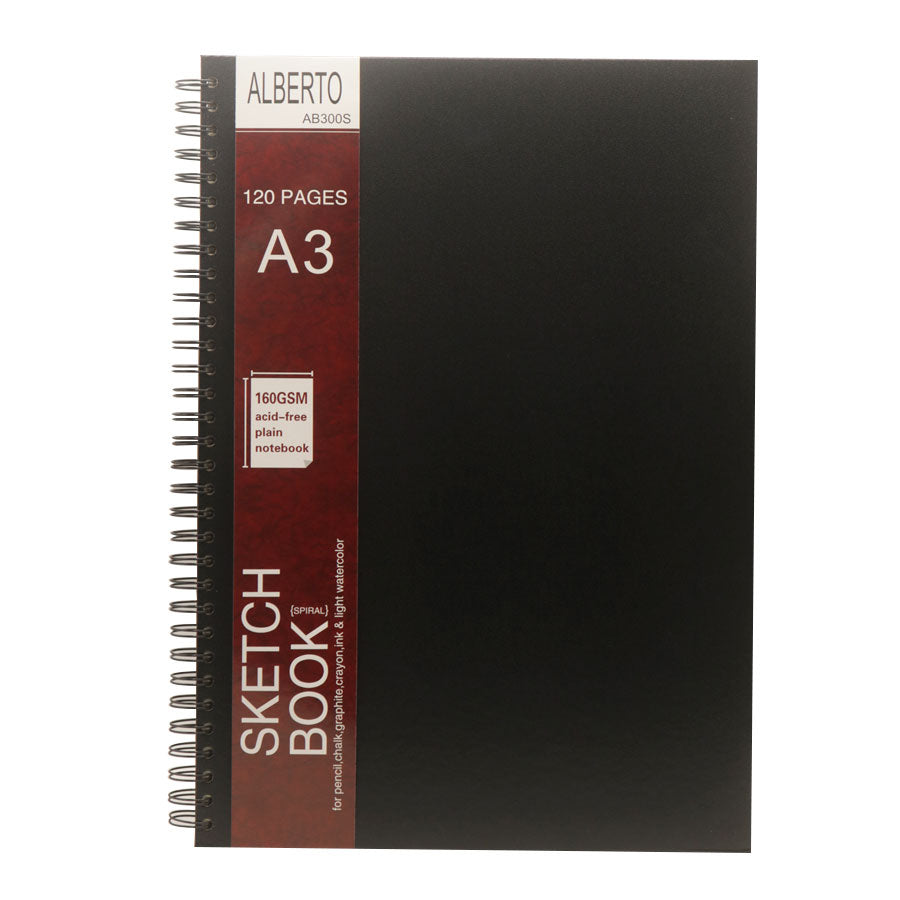 Alberto Spiral Sketch Book A3 Size 120 Pages ReadStore.pk