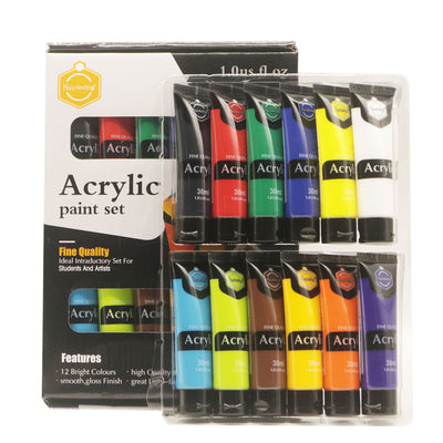 Keep Smiling Acrylic Paint Set 30ml - 12 Pcs