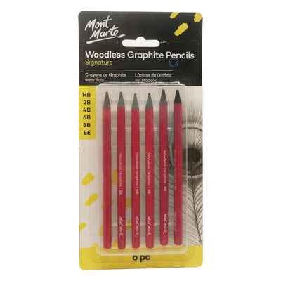 Mont Marte Woodless Graphite Pencils 6pcs