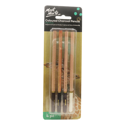 Mont Marte Coloured Charcoal Pencils 4pcs