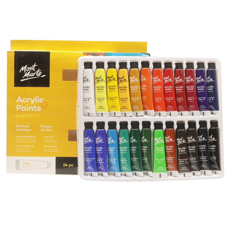 Mont Marte Acrylic Paint Set 12ml- 24 Colors