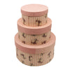 Set of 3 Hard Board Gift Boxes Light Pink - Round