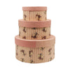 Set of 3 Hard Board Gift Boxes Light Pink - Round