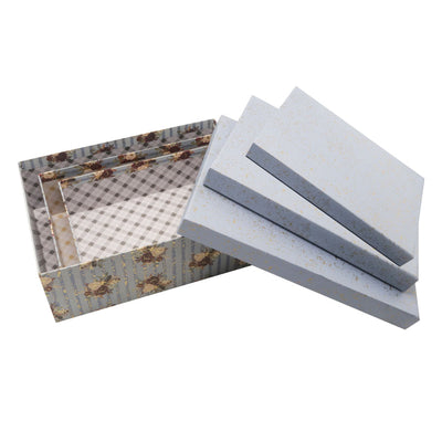 Set of 3 Hard Board Gift Boxes Blue- Rectangle