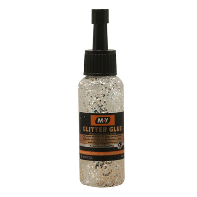 M.Y Glitter Glue 50ml- Silver Color